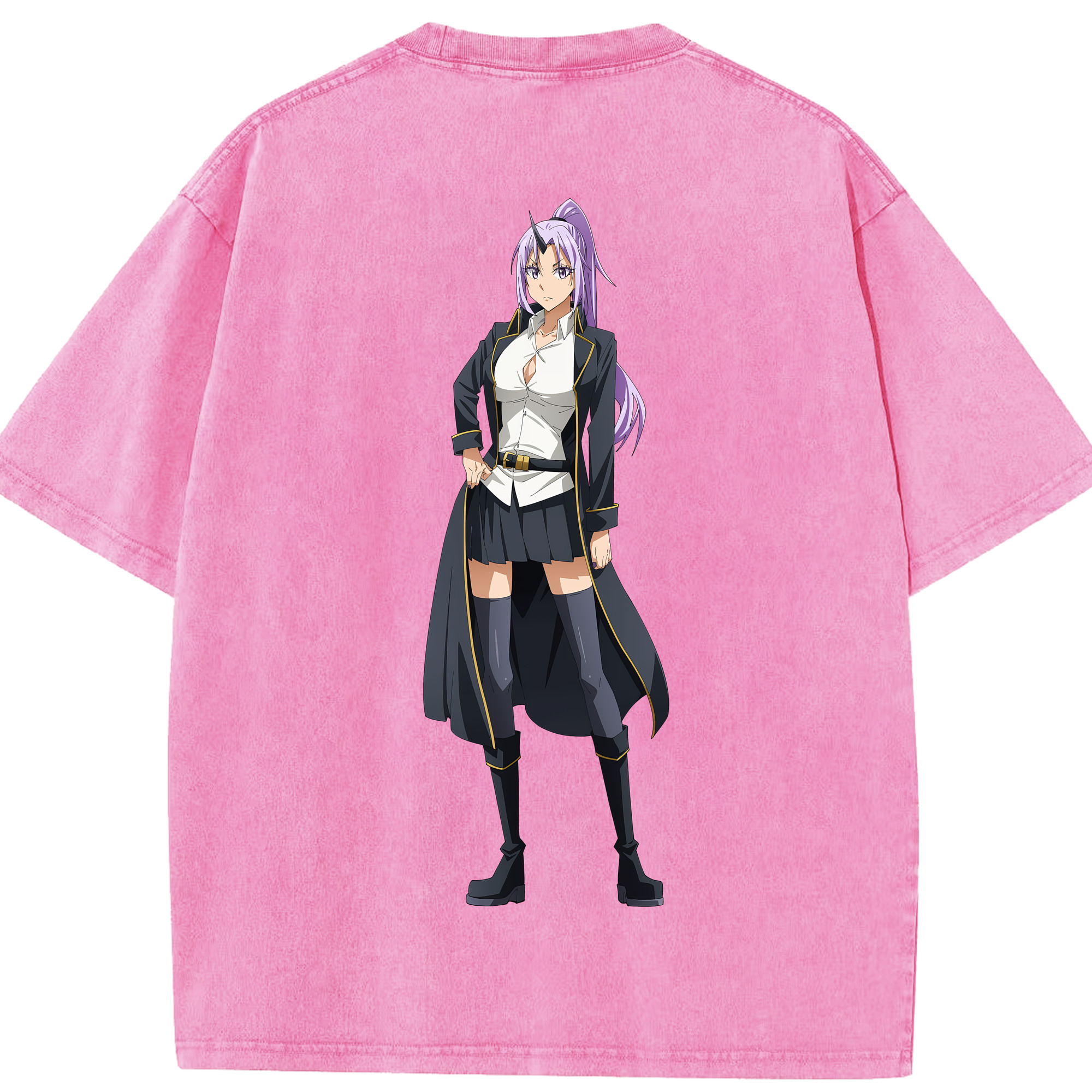 （画像用） 転スラ Regarding Reincarnated to Slime 綿100% ヴィンテージ風 半袖Tシャツ（背面プリント）